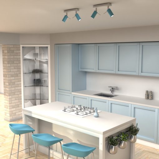 Ceiling  lamp PRESTON BLUE/WHITE 2x mini GU10
