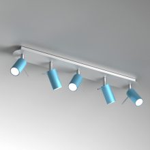 Ceiling  lamp PRESTON BLUE/WHITE 5x mini GU10