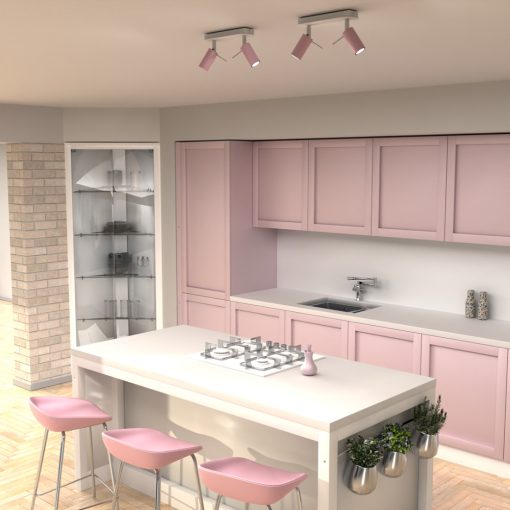 Ceiling  lamp PRESTON PINK/WHITE 2x mini GU10