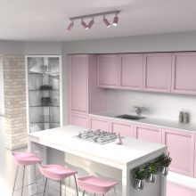 Ceiling  lamp PRESTON PINK/WHITE 5x mini GU10