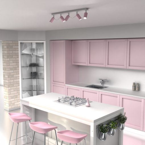 Ceiling  lamp PRESTON PINK/WHITE 5x mini GU10