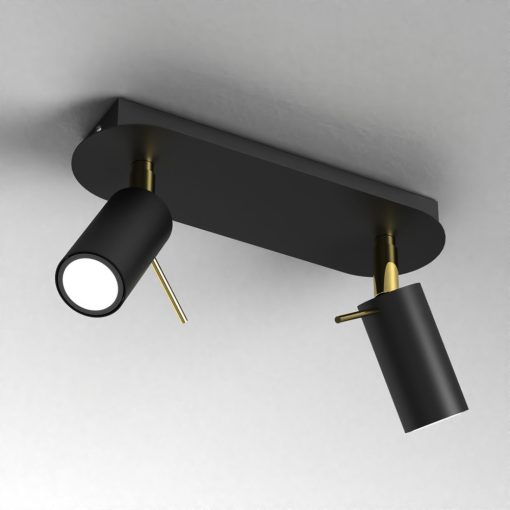 Ceiling  lamp PRESTON GOLD/BLACK 2x mini GU10