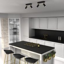 Ceiling  lamp PRESTON GOLD/BLACK 2x mini GU10