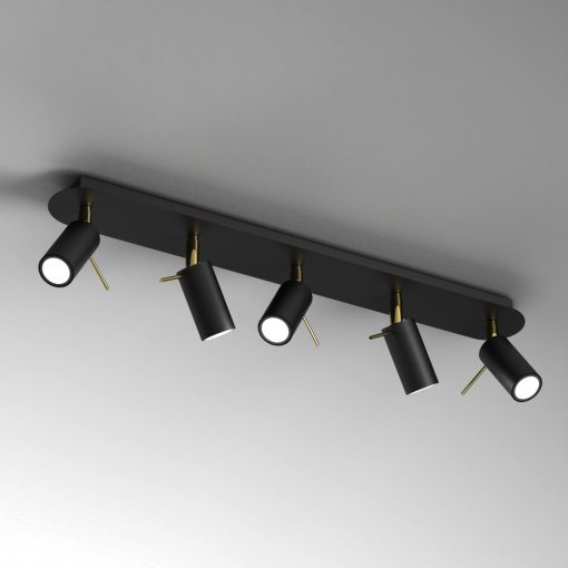 Ceiling  lamp PRESTON GOLD/BLACK 5x mini GU10