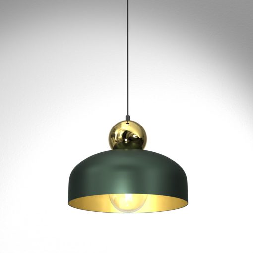 Pendant lamp HARALD GOLD/GREEN 1xE27