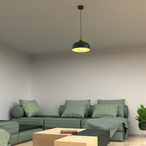 Pendant lamp HARALD GOLD/GREEN 1xE27
