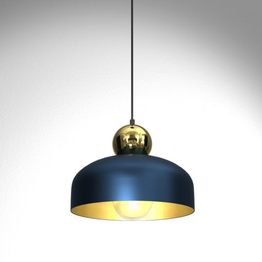 Pendant lamp HARALD GOLD/NAVY BLUE 1xE27