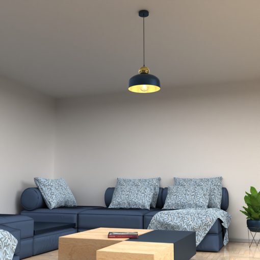 Pendant lamp HARALD GOLD/NAVY BLUE 1xE27