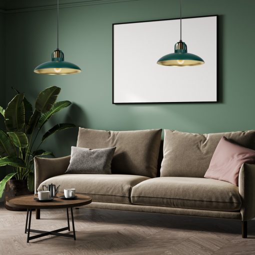 Pendant lamp FELIX GREEN/GOLD 1xE27
