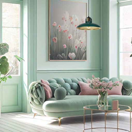 Pendant lamp FELIX GREEN/GOLD 1xE27