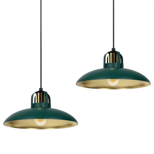 Pendant lamp FELIX GREEN/GOLD 2xE27