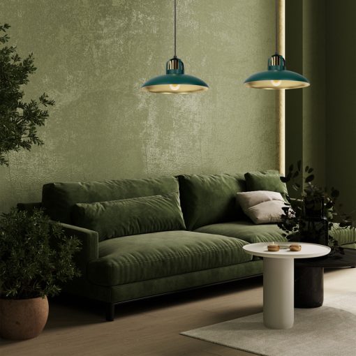 Pendant lamp FELIX GREEN/GOLD 2xE27