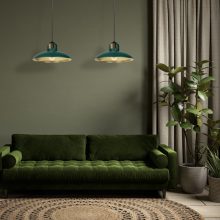 Pendant lamp FELIX GREEN/GOLD 2xE27