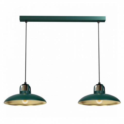 Pendant lamp FELIX GREEN/GOLD 2xE27