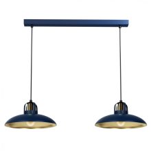 Pendant lamp FELIX NAVY BLUE/GOLD 2xE27
