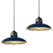 Pendant lamp FELIX NAVY BLUE/GOLD 2xE27