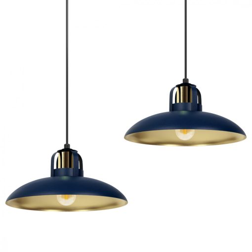 Pendant lamp FELIX NAVY BLUE/GOLD 2xE27