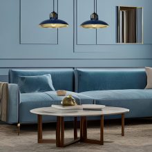 Pendant lamp FELIX NAVY BLUE/GOLD 2xE27