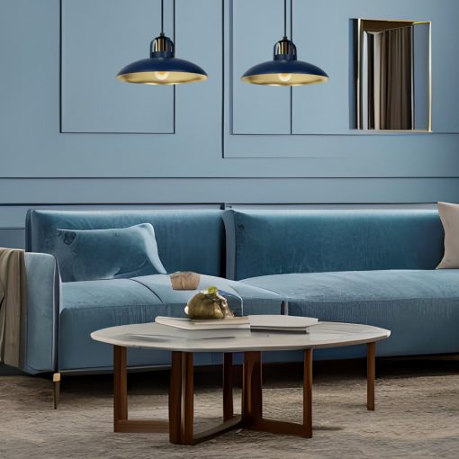 Pendant lamp FELIX NAVY BLUE/GOLD 2xE27