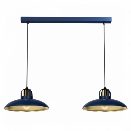 Pendant lamp FELIX NAVY BLUE/GOLD 2xE27