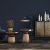 Table lamp FELIX NAVY BLUE/GOLD 1xE27
