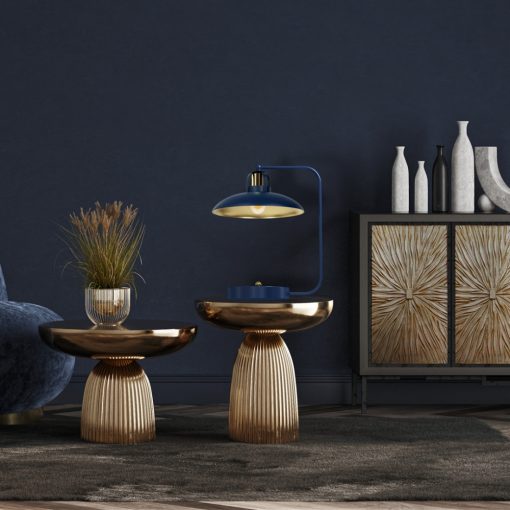 Table lamp FELIX NAVY BLUE/GOLD 1xE27