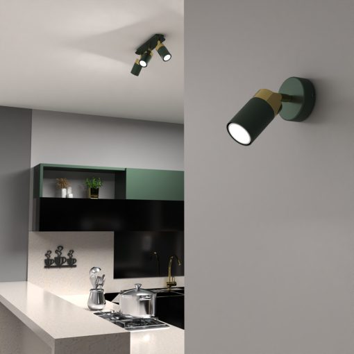Wall lamp JOKER GREEN/GOLD 1xGU10