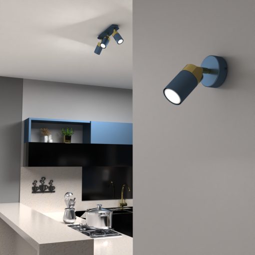 Wall lamp JOKER NAVY BLUE/GOLD 1xGU10