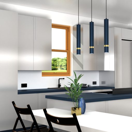 Pendant lamp JOKER NAVY BLUE/GOLD 3xGU10