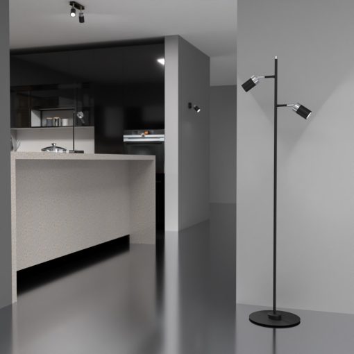 Floor lamp JOKER BLACK/CHROME 2xGU10