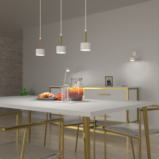 Pendant lamp ARENA WHITE/GOLD 3xGX53