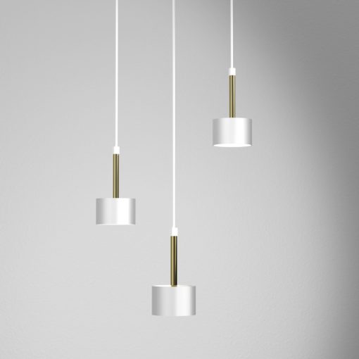 Pendant lamp ARENA WHITE/GOLD 3xGX53