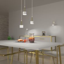 Pendant lamp ARENA WHITE/GOLD 3xGX53