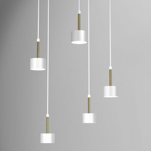 Pendant lamp ARENA WHITE/GOLD 5xGX53
