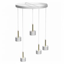 Pendant lamp ARENA WHITE/GOLD 5xGX53