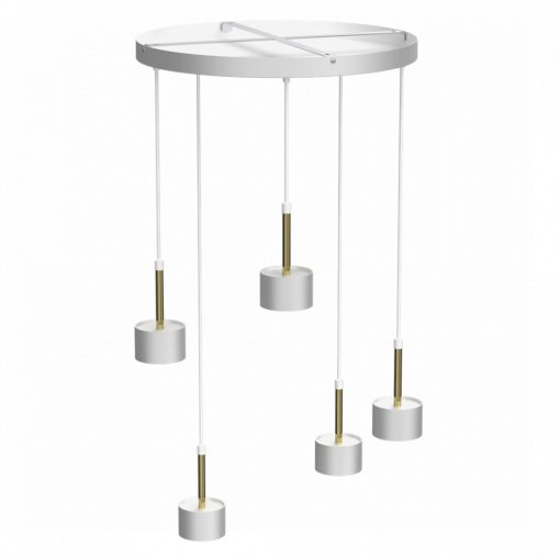 Pendant lamp ARENA WHITE/GOLD 5xGX53