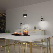 Pendant lamp ARENA BLACK/GOLD 1xGX53