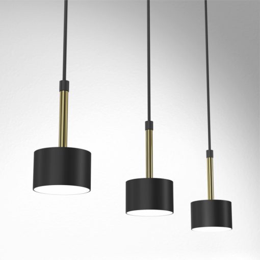 Pendant lamp ARENA BLACK/GOLD 3xGX53