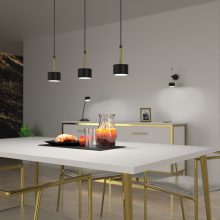 Pendant lamp ARENA BLACK/GOLD 3xGX53