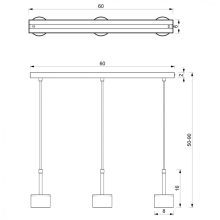 Pendant lamp ARENA BLACK/GOLD 3xGX53