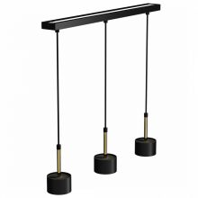 Pendant lamp ARENA BLACK/GOLD 3xGX53