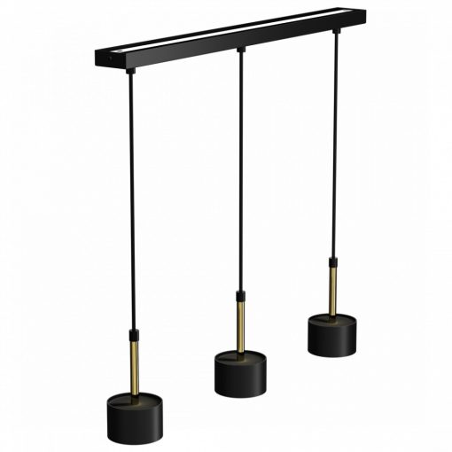 Pendant lamp ARENA BLACK/GOLD 3xGX53
