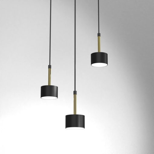Pendant lamp ARENA BLACK/GOLD 3xGX53