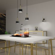 Pendant lamp ARENA BLACK/GOLD 3xGX53