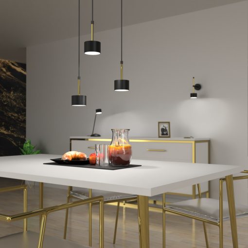 Pendant lamp ARENA BLACK/GOLD 3xGX53