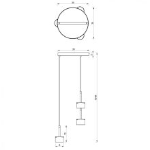 Pendant lamp ARENA BLACK/GOLD 3xGX53