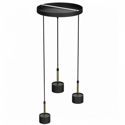Pendant lamp ARENA BLACK/GOLD 3xGX53