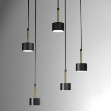 Pendant lamp ARENA BLACK/GOLD 5xGX53