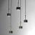Pendant lamp ARENA BLACK/GOLD 5xGX53