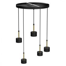Pendant lamp ARENA BLACK/GOLD 5xGX53